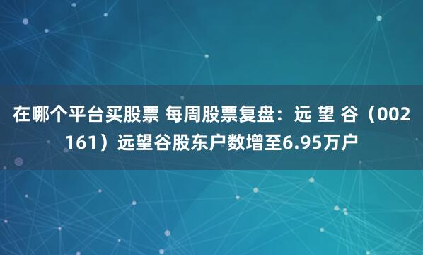 在哪个平台买股票 每周股票复盘：远 望 谷（002161）远望谷股东户数增至6.95万户