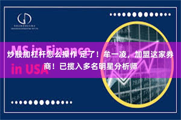 炒股加杠杆怎么操作 定了！牟一凌，加盟这家券商！已揽入多名明星分析师