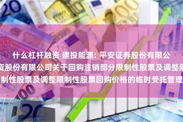 什么杠杆融资 建投能源: 平安证券股份有限公司关于河北建投能源投资股份有限公司关于回购注销部分限制性股票及调整限制性股票回购价格的临时受托管理事务报告