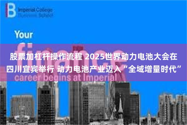 股票加杠杆操作流程 2025世界动力电池大会在四川宜宾举行 动力电池产业迈入“全域增量时代”