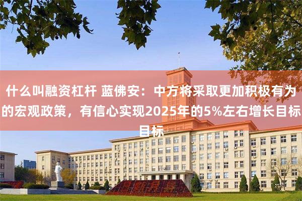 什么叫融资杠杆 蓝佛安：中方将采取更加积极有为的宏观政策，有信心实现2025年的5%左右增长目标