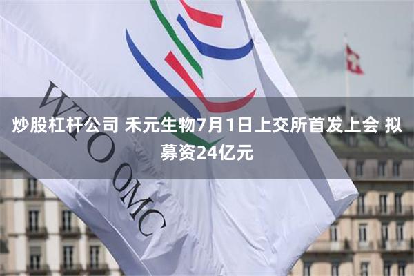 炒股杠杆公司 禾元生物7月1日上交所首发上会 拟募资24亿元