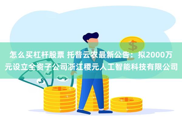 怎么买杠杆股票 托普云农最新公告：拟2000万元设立全资子公司浙江稷元人工智能科技有限公司