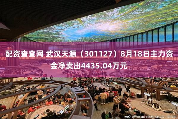 配资查查网 武汉天源（301127）8月18日主力资金净卖出4435.04万元