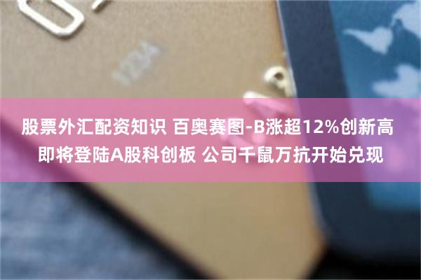 股票外汇配资知识 百奥赛图-B涨超12%创新高 即将登陆A股科创板 公司千鼠万抗开始兑现