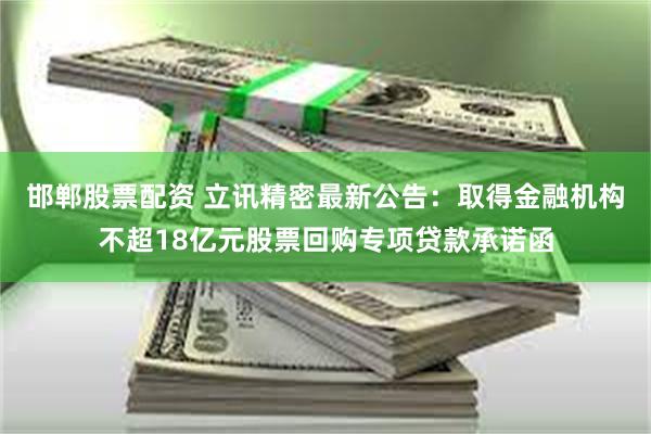 邯郸股票配资 立讯精密最新公告:取得金融机构不超18亿元股票回购专项贷款承诺函