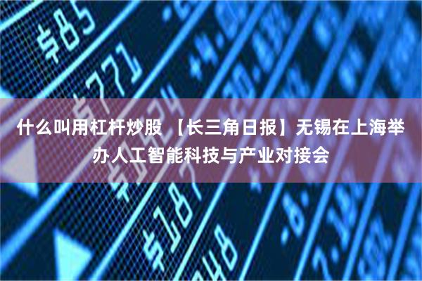 什么叫用杠杆炒股 【长三角日报】无锡在上海举办人工智能科技与产业对接会