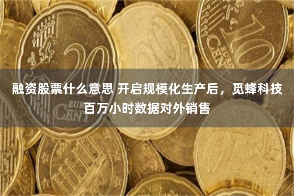 融资股票什么意思 开启规模化生产后，觅蜂科技百万小时数据对外销售